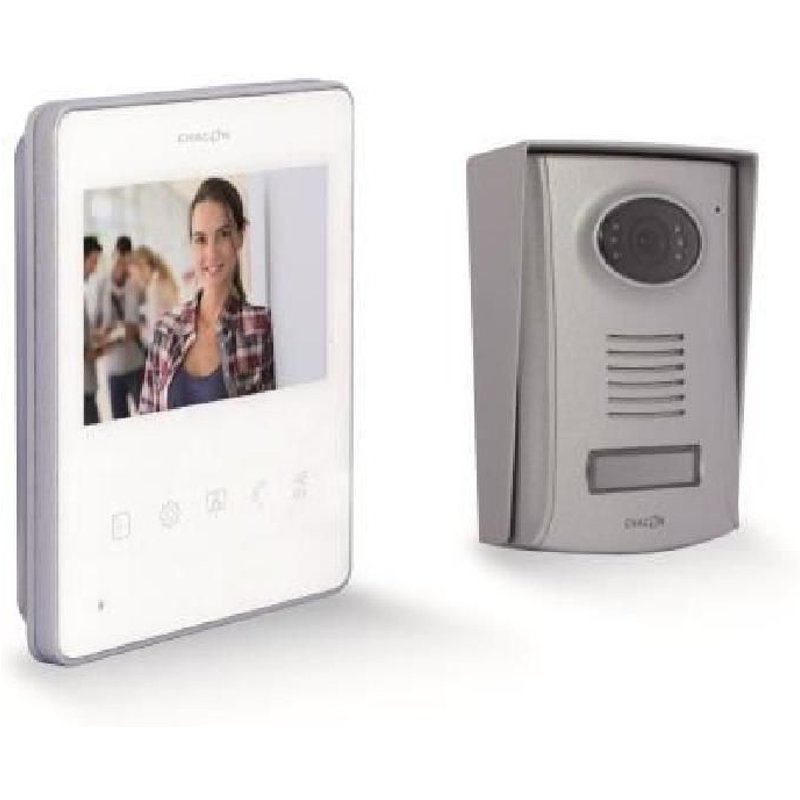 Vidéophone - CHACON - 2 fils - 4,3 - Ultra slim - Blanc