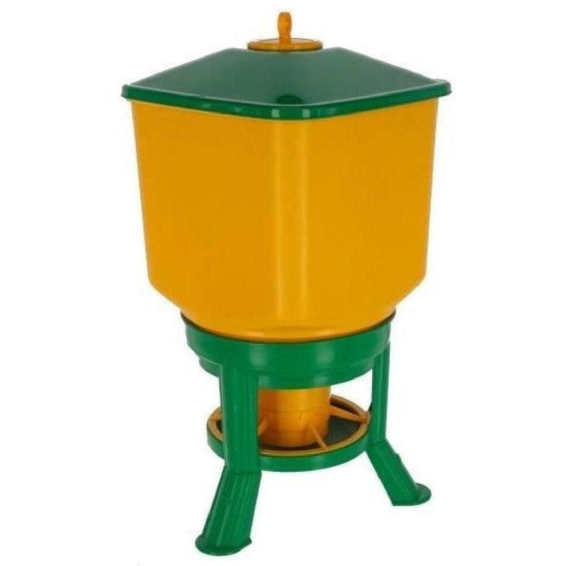 Nourrisseur Automatique Avec Pieds - Kerbl - 30 L - Jaune / Vert
