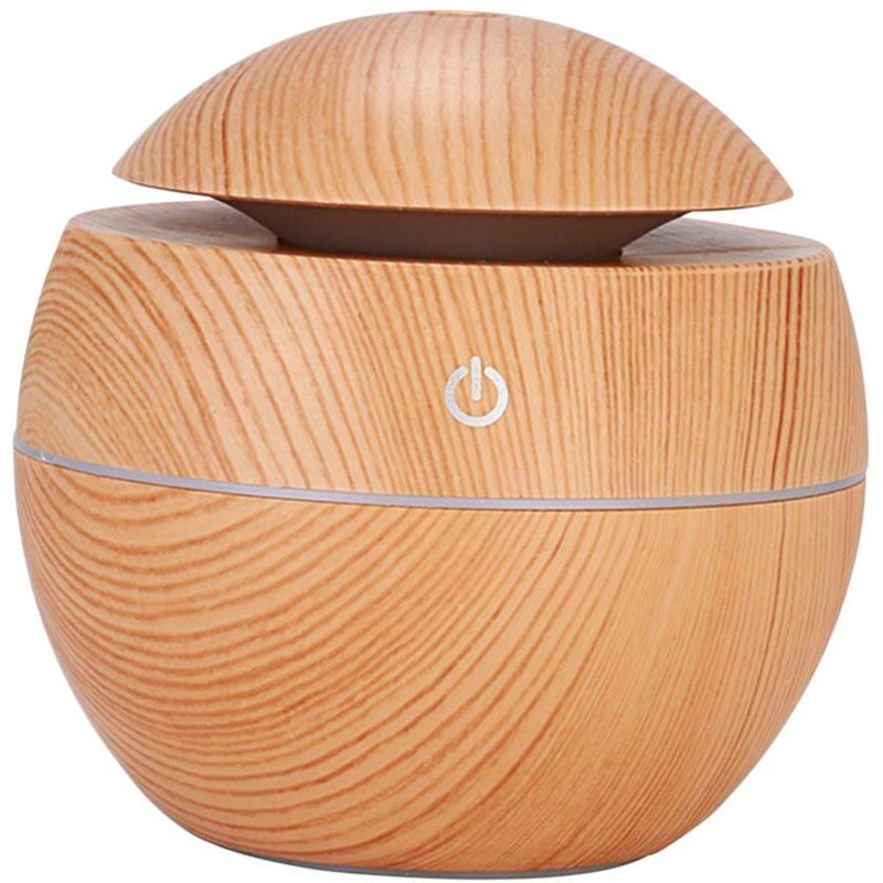 Humidificateur d'air USB Grain de bois 130ML, pour bureau, maison, chambre de bébé, chambre à coucher, yoga, spa, diffuseur d'arôme électrique