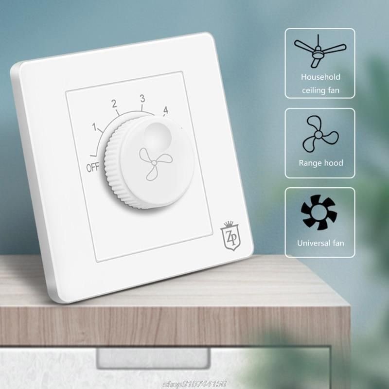 Ajusteur de vitesse de ventilateur électrique blanc 193F, 5 vitesses réglables, convient à la plupart des marques de ventilateurs de plafond
