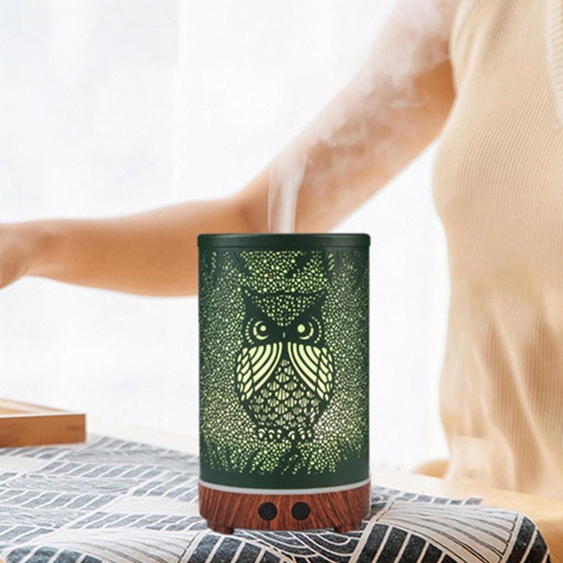 Humidificateur d'air avec prise UK 200ml, lampe Ă 7 couleurs changeantes, diffuseur d'arĂ´me hibou pour table, anniversaire, bureau, Yoga