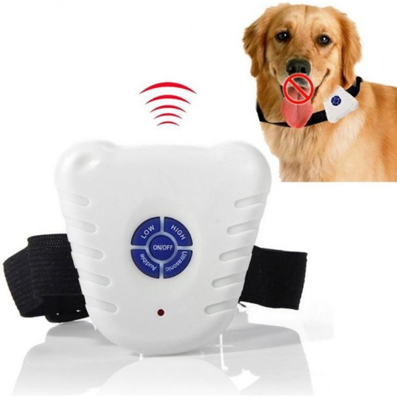 Blanche - Collier Anti Aboiement Pour Chien De Compagnie, Accessoire'entraînement, Rechargeable, Étanche, Anti Aboiement, Choc Ultrasonique