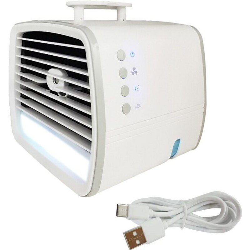 Mini climatiseur Portable, ventilateur de bureau Super silencieux, humidificateur à pulvérisation, 3 vitesses, 7 couleurs, lumière LED pour la maison et le bureau
