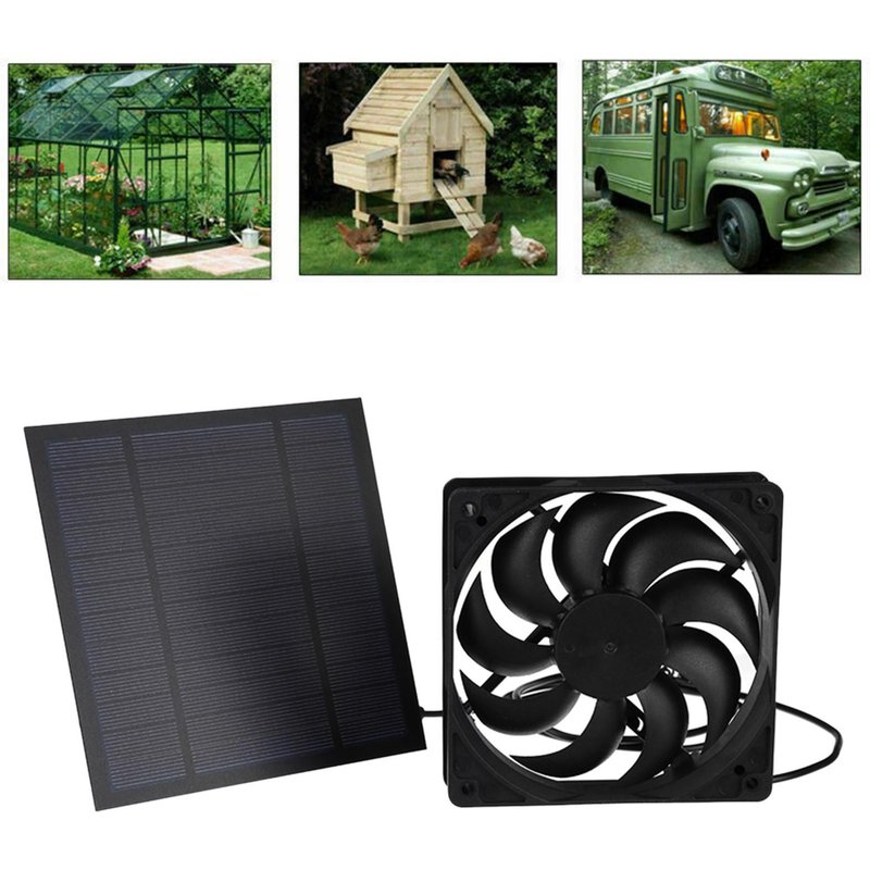 Ventilateur de panneau solaire étanche Portable, Mini ventilateur d'extraction pour poulailler Camping animaleries serre