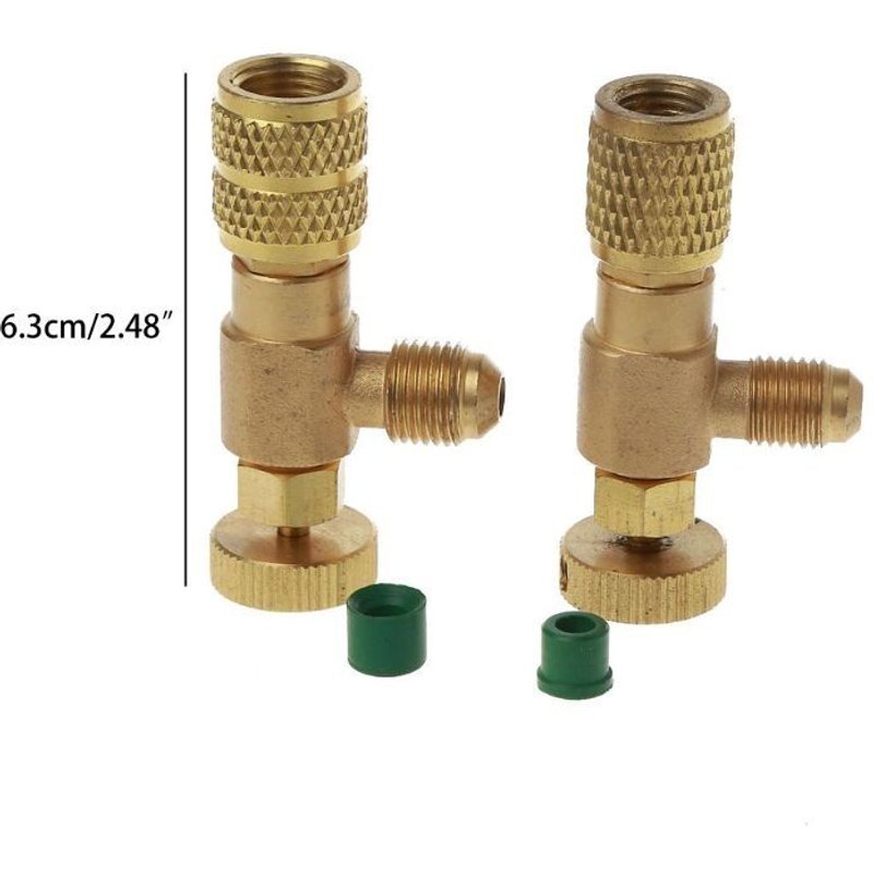 Adaptateur de sécurité pour liquide fluor R410 R22, 2 pièces, pour climatisation, réfrigérant 1/4, M2EE