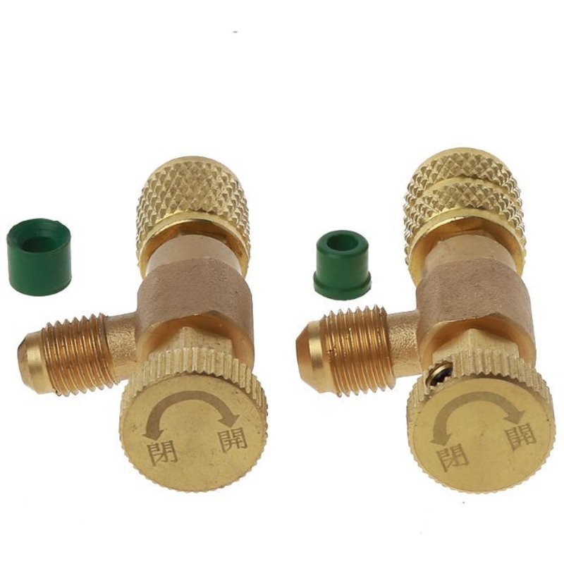 Valve de sécurité pour liquide fluor, 2 pièces, R410 R22, réfrigérant de climatisation, adaptateur de sécurité 1/4