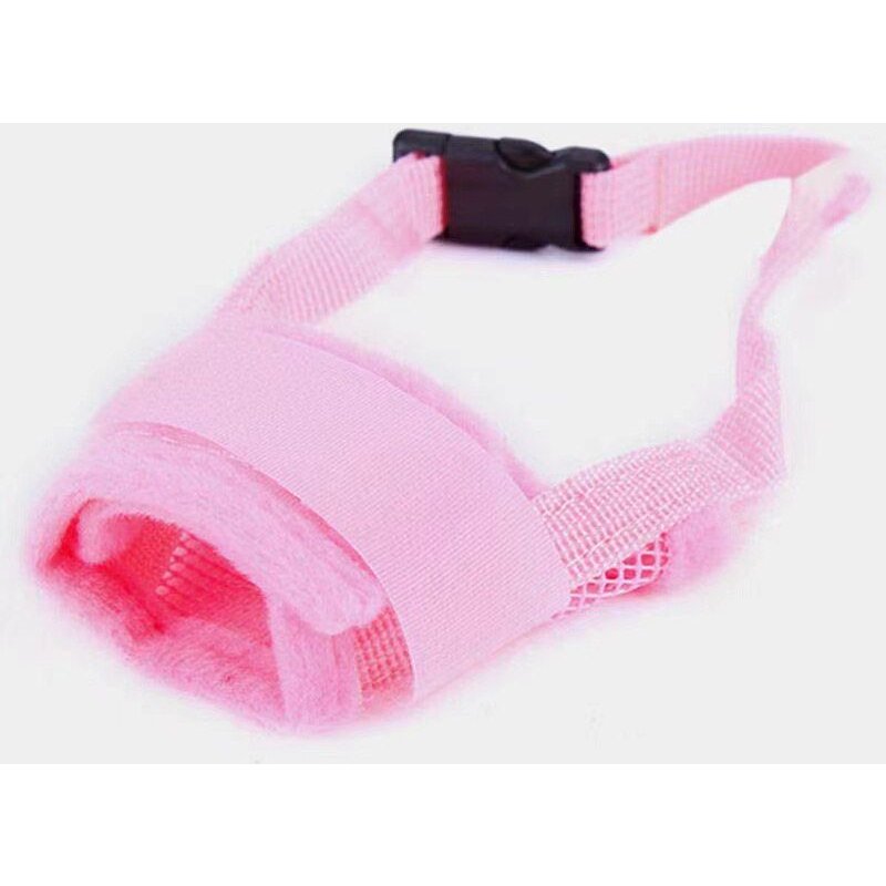 Xl 12-22kg - Rose - Dog Muzzle Soft Nylon Muzzle Anti Biting Barking Chewing Air Mesh Breathable Drinkable Adjustable Loop Pets Muzzle