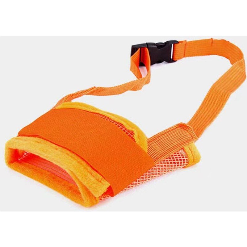 Xl 12-22kg - Orange - Dog Muzzle Soft Nylon Muzzle Anti Biting Barking Chewing Air Mesh Breathable Drinkable Adjustable Loop Pets Muzzle