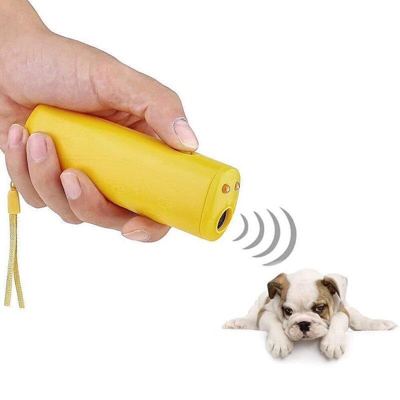 Jaune - Lampe De Poche Led À Ultrasons Pour La Conduite Des Chiens, Accessoire Portable'entraînement Pour Chiens, Pour Arrêter'aboyer, Sans Batterie