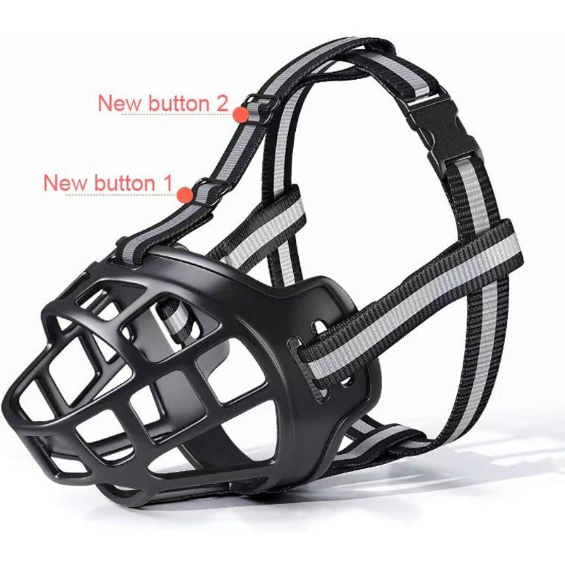 Size 2 - Le Noir - Masque Universel Réfléchissant, Couverture De Muselière Pour Chien, Anti Aboiement, Anti Perturbation, Alimentation Aléatoire