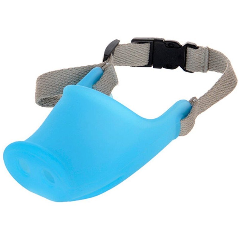 S - Bleu - Muselière Ajustable Pour Chien De Compagnie, Nez De Cochon Mignon, Anti Morsure, Anti Aboiement, Muselière Pour Petit Chien