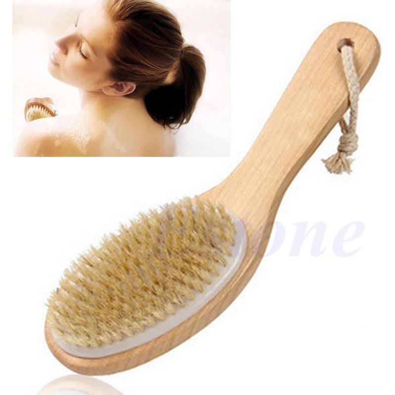 Brosse exfoliante pour peau sèche, poils naturels, pour tout le corps, masseur, nettoyeur, épurateur
