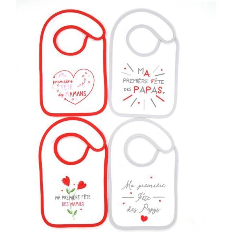 4 Bavoirs F?Tes De Famille Naissance - Babycalin