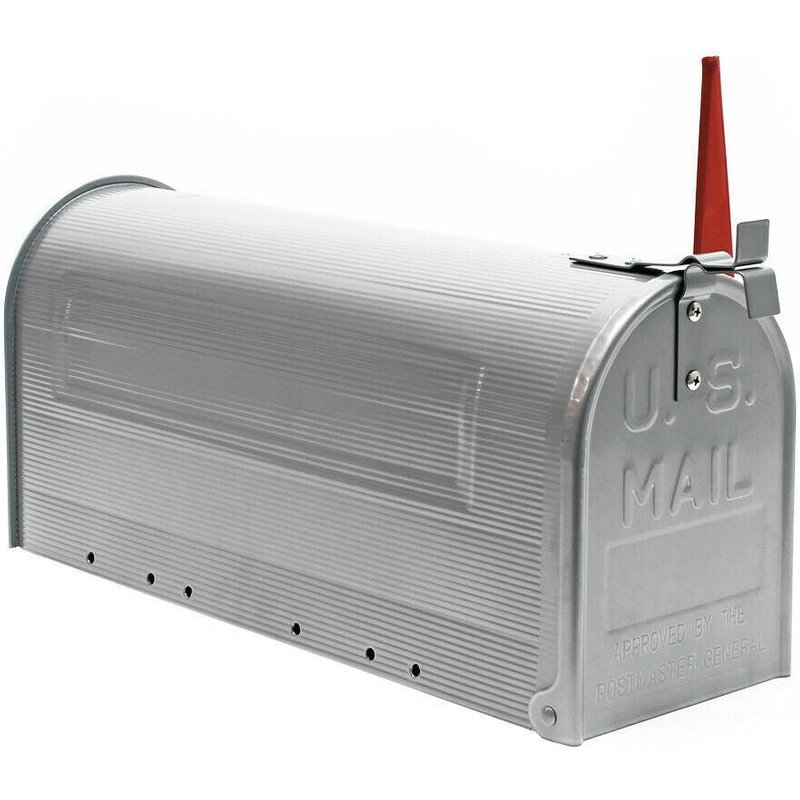 Boite aux lettres style américain boite postale sur pied us mailbox argenté Helloshop26 16_0000085