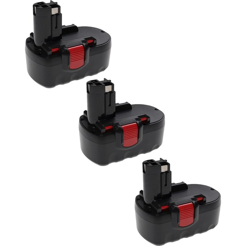 EXTENSILO 3x Batteries remplacement pour Bosch 2 607 335 266, 2 607 335 278, 2 607 335 536 pour outil électrique (3300 mAh, NiMH, 18 V)