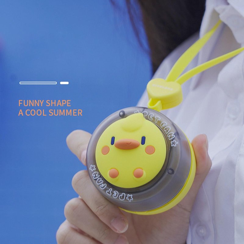 Mini ventilateur suspendu au cou, climatiseur USB, Rechargeable, animaux de dessin animé, sans lame, pour le bureau, jouets d'extérieur pour enfants
