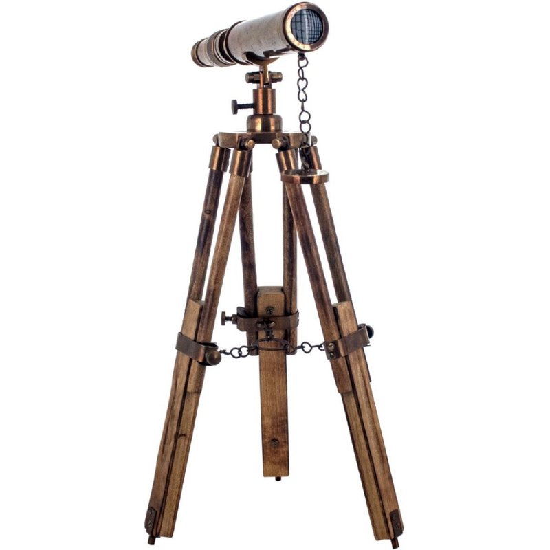 Télescope trépied décoratif en Laiton