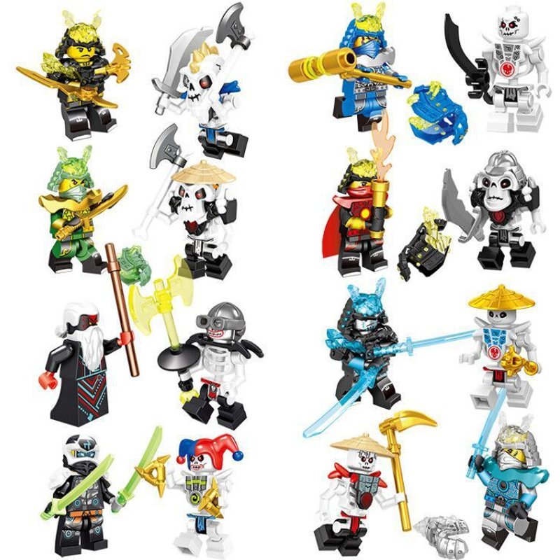 Squelette Monstre Ninja Basilic Tribal Petite Particule Diy Assemblage Bloc De Construction Jouets