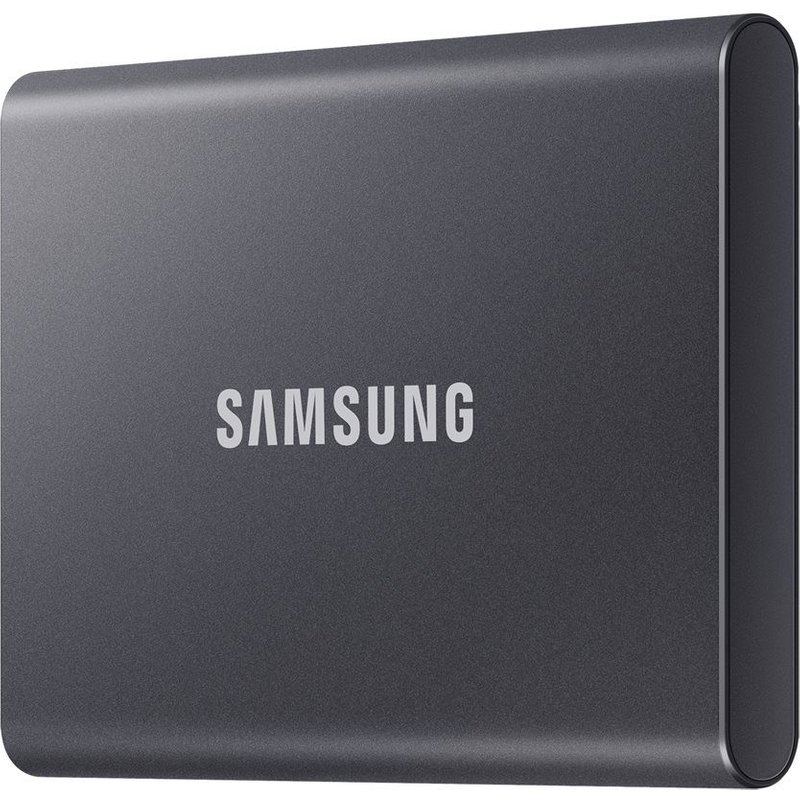 Samsung T7 MU-PC1T0T - SSD - chiffré - 1 To - externe (portable) - USB 3.2 Gen 2 (USB-C connecteur) - AES 256 bits - gris titan