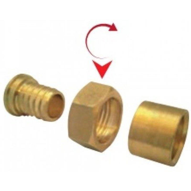 Raccord PER à glissement - Union femelle - Diam 16mm - Filetage 15x21 BOUTTÉ