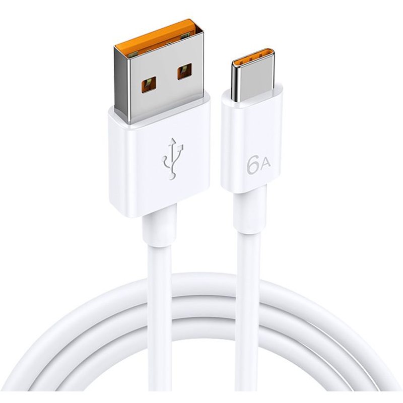 Câble de charge ultra rapide 66 W 6 A Câble de type C Blanc 1 m