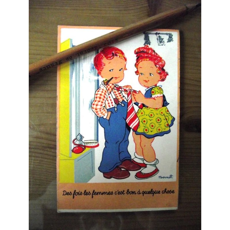 Carte Écrite En 1945 Des Fois Les Femmes C'est Bon À Quelque Chose Illustrateur Bernet