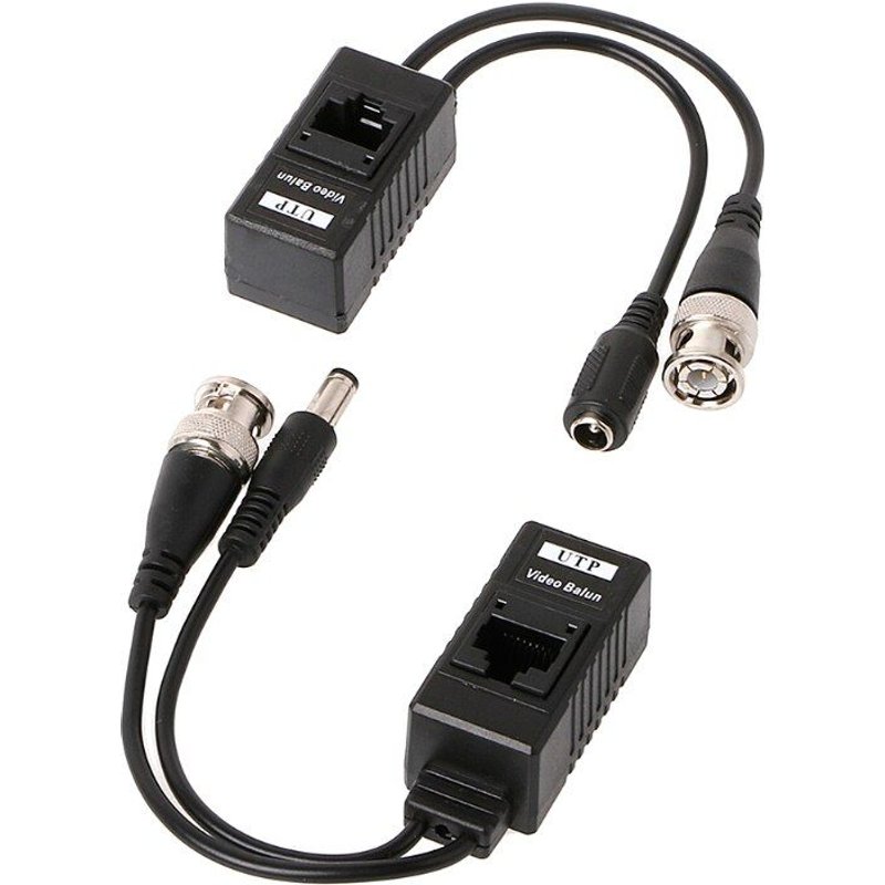 1 paire BNC vers RJ45 puissance vidéo Passive + Audio Balun émetteur-récepteur pour caméra CCTV passif 2 en 1 ou 3 en 1 en option