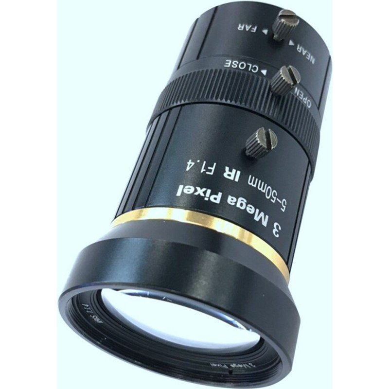 Lentille CCTV 5-50Mm Varifocale Zoom 3.0 Mégapixels Iris Manuel 1/2.7 Pouces F1.4 Monture CS Pour Caméra De Surveillance