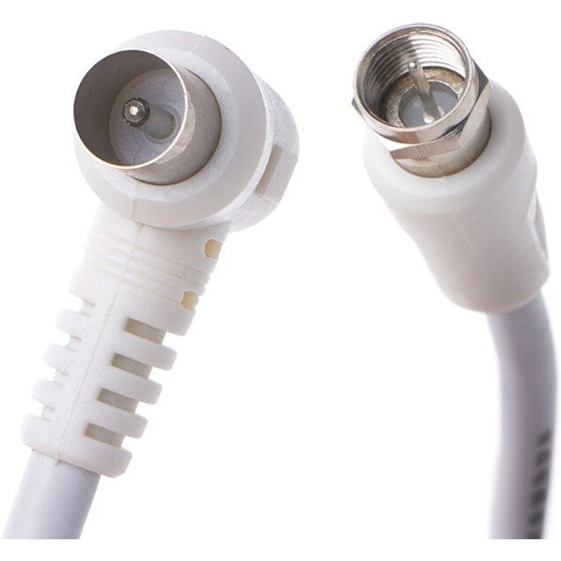 Câble d'antenne C7AB Coaxial mâle à mâle de Type F, 9.5mm, blanc, 90 degrés