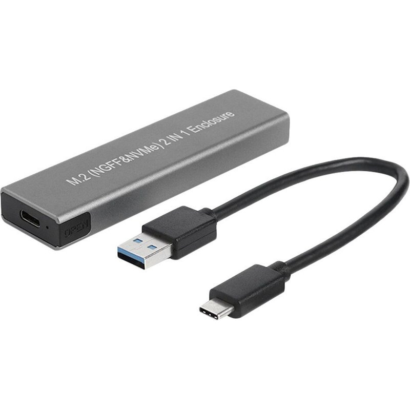 Boîtier pour disque dur externe SSD, USB Type C, M.2 NGFF NVME SATA, clé M/B