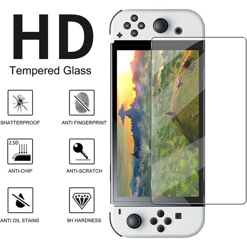Protecteur D'écran Pour Nintendo Switch, 2 Pièces, Verre Trempé 9h Hd, Film Protecteur Pour Console De Jeu Oled, Accessoires