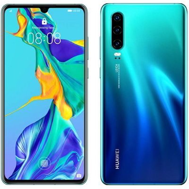 Huawei P30 128 Go (RAM 6 Go) Double SIM Aurora Bleu