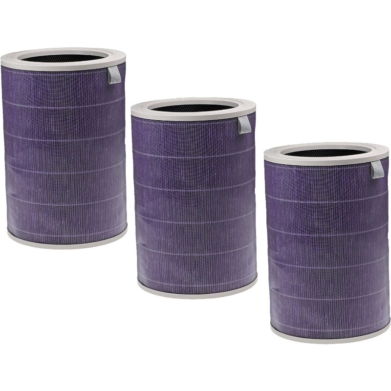 vhbw 3x Filtre HEPA compatible avec Xiaomi Mi Air Purifier 2H purificateur d'air - Filtre avec charbon actif intégré, antibactérien