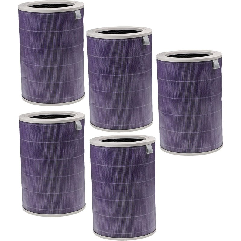 vhbw 5x Filtre HEPA compatible avec Xiaomi Mi Air Purifier 2S purificateur d'air - Filtre avec charbon actif intégré, antibactérien