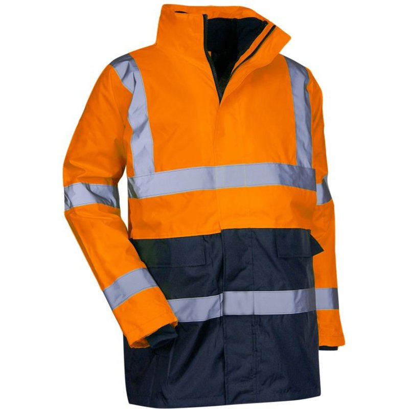 Parka 4 en1 haute visibilité Orange Fluo/Marine PREVENTION 5002 - LMA