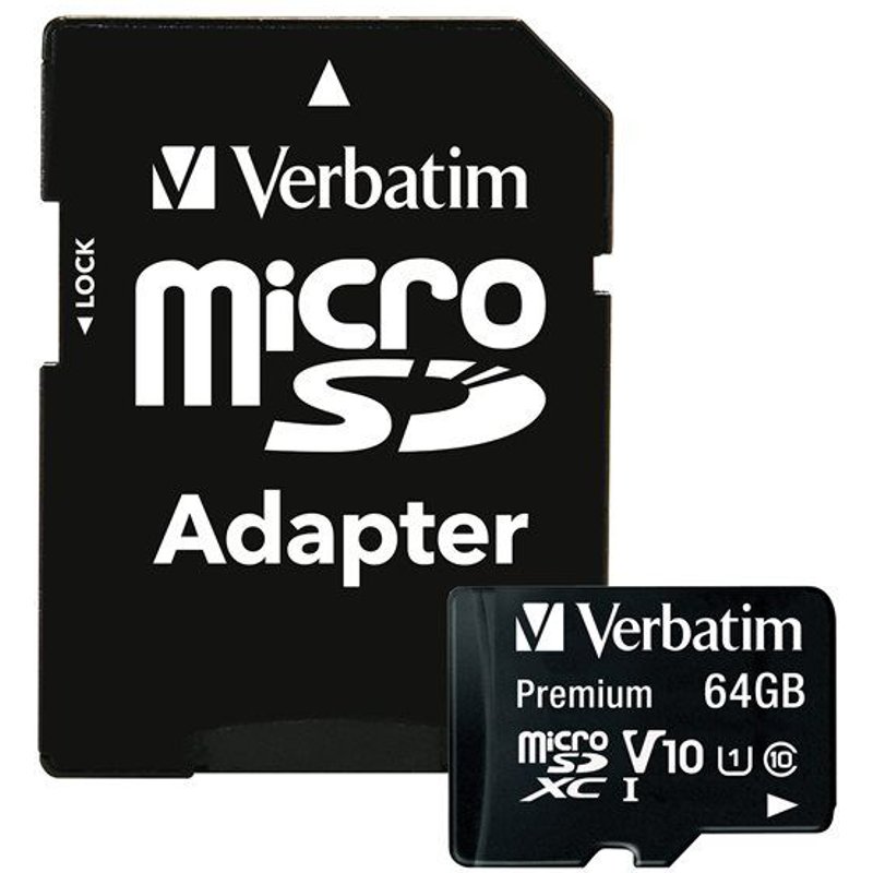 Verbatim Premium - Carte mémoire flash (adaptateur SD inclus(e)) - 64 Go - Class 10 - microSDXC UHS-I