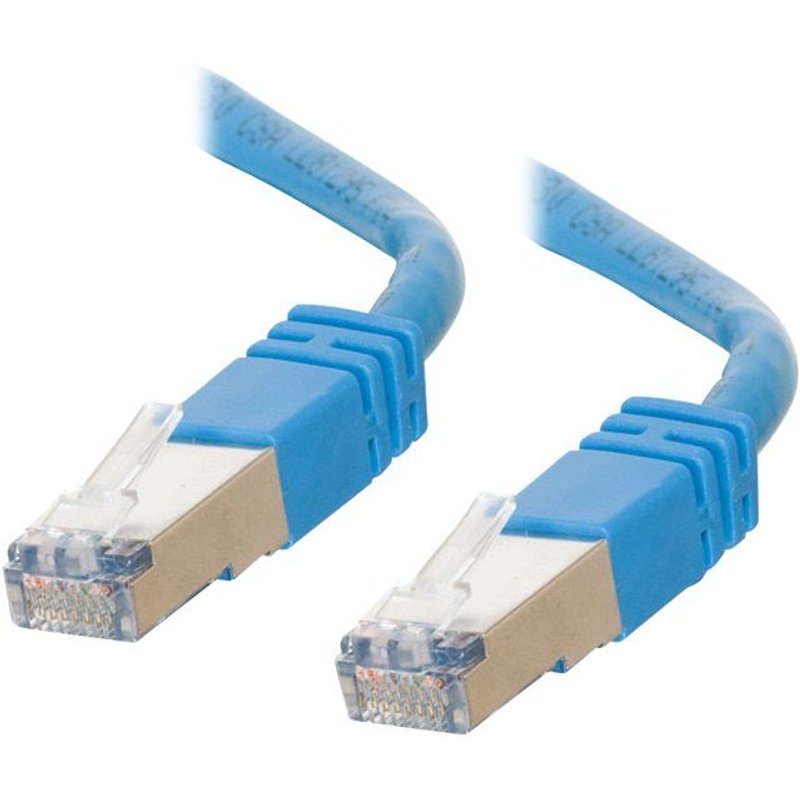C2G Cat5e Booted Shielded (STP) Network Patch Cable - Cordon de raccordement - RJ-45 (M) pour RJ-45 (M) - 1 m - STP - CAT 5e - moulé - bleu