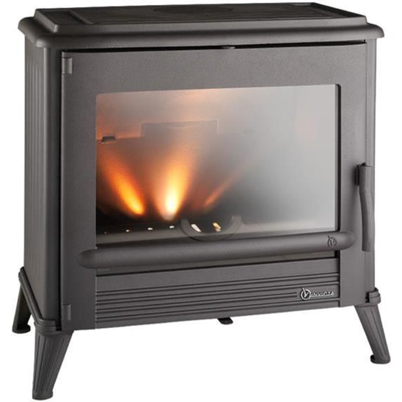 Poêle à bois MODENA - 10 kW - Rdt: 77% - B. 50 cm - 100% Fonte anthracite