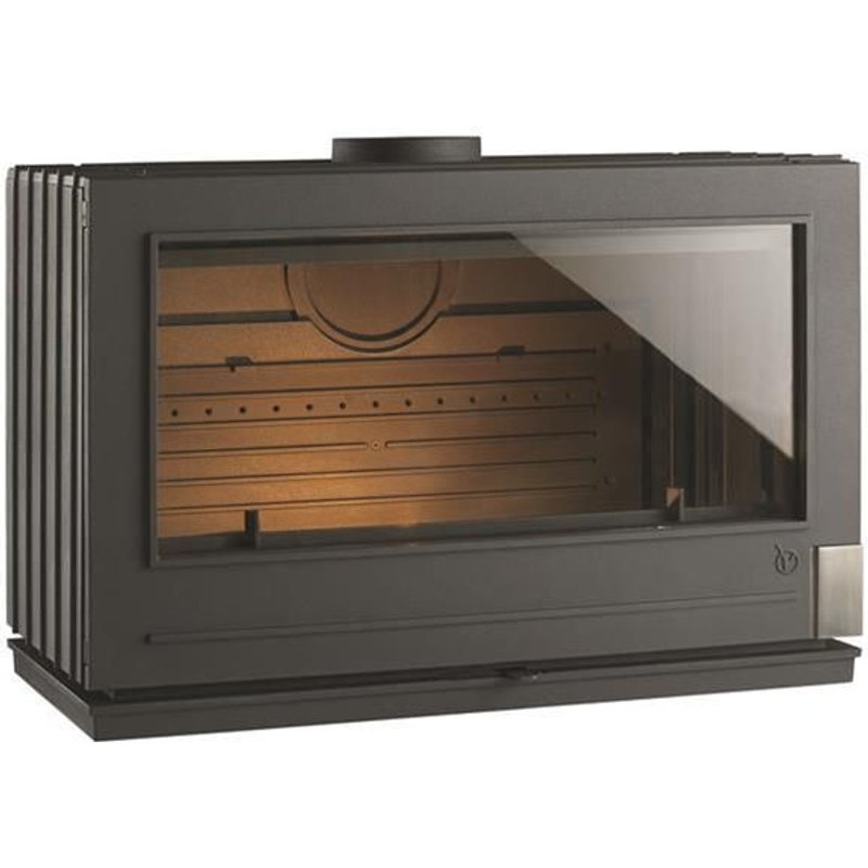 Poêle à bois PRESTON - 12 kW - Rdt: 75% - B. 80 cm - 100% fonte - Anthracite