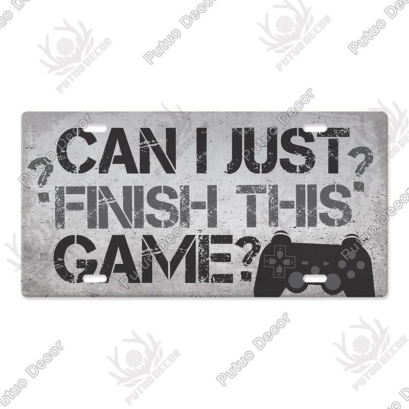 5.9x11.8 Pouces - Plaque De Licence En Métal Pour Joueur, Décor Vintage, En Étain, Pour Homme, Cave, Salle De Jeux, Porte, Décoration Murale De La Maison