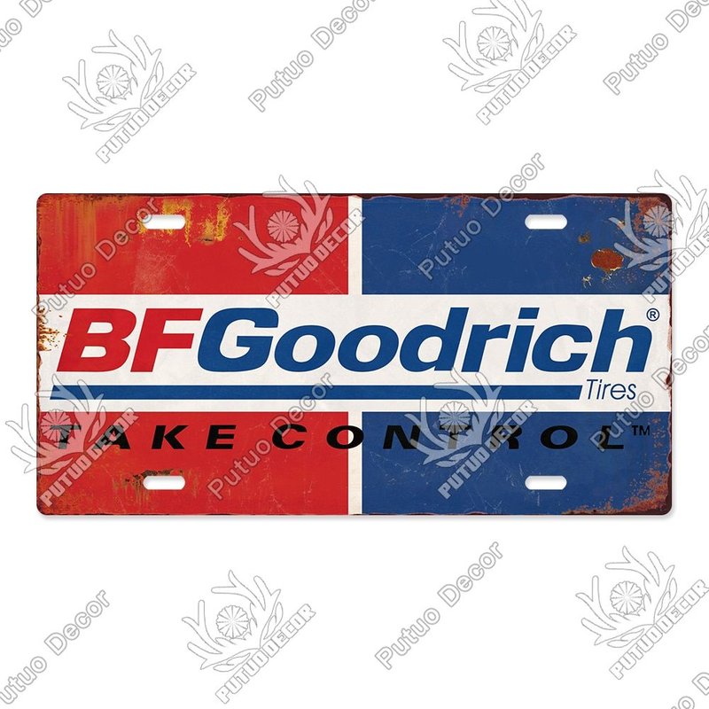 5.9x11.8 Pouces - Plaque'immatriculation En Métal Vintage, Décor Mural Pour Garage, Voiture, Atelier, Club, Maison, Marque De Pneus