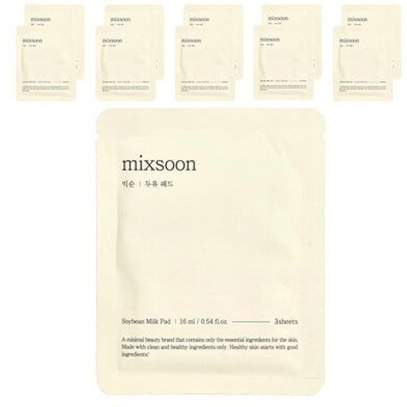 Mixsoon, Disque Au Lait De Soja, 30 Lingettes, 16 Ml, 10 Lingettes Chacune