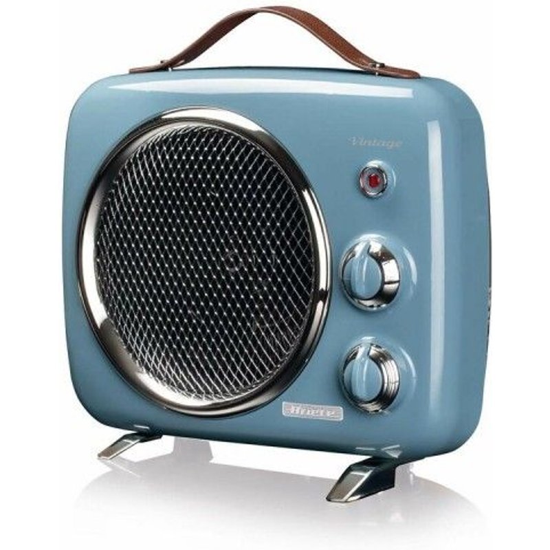 Ariete 808 Chauffage Vintage, Froid et Chaud, Thermostat Réglable, Poignée pour Facile Transport 2000W Bleu