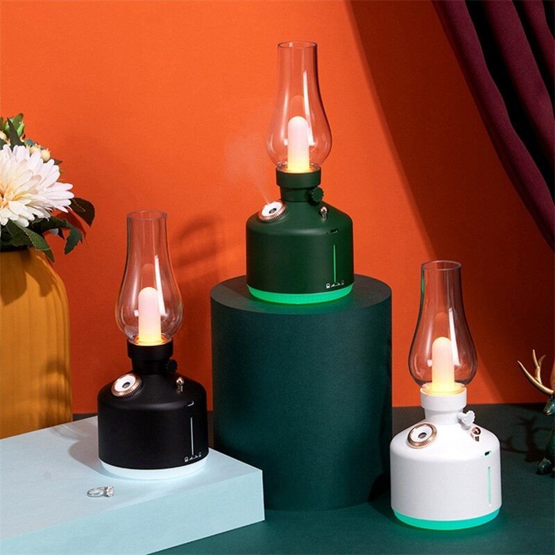 Diffuseur d'arôme sans fil, lampe rétro, humidificateur d'air, lumières d'huile essentielle rechargeables, brume fraîche pour cadeau de noël
