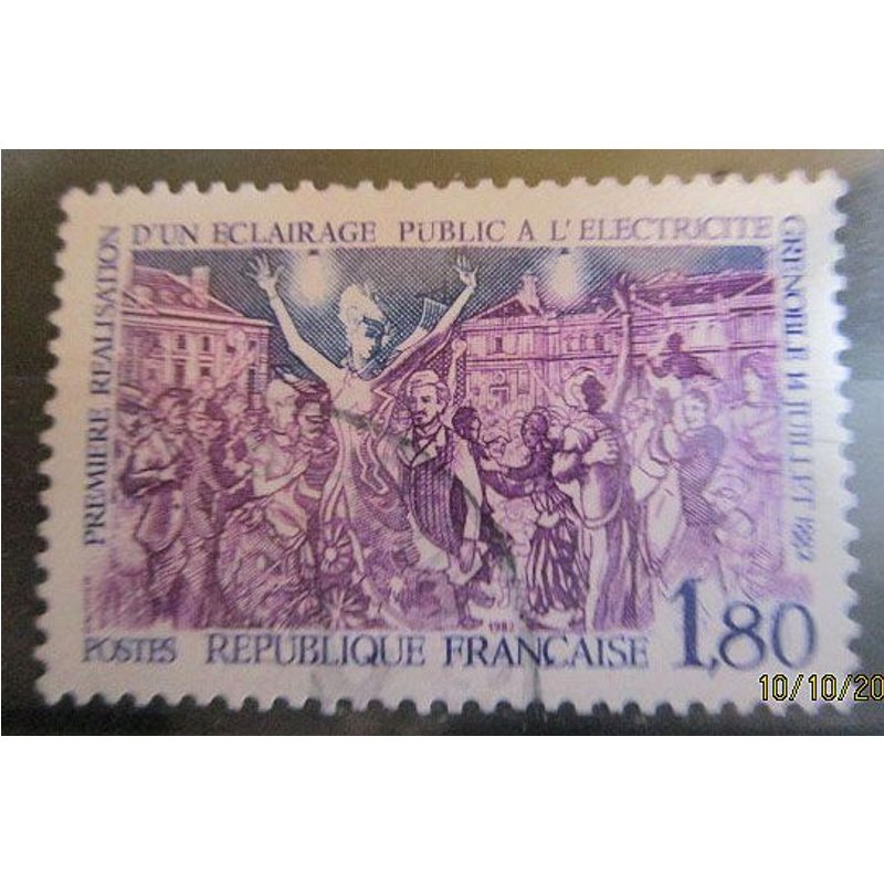 1982. F2224: 1ère Réalisation D'un Éclairage Public À L'électricité.