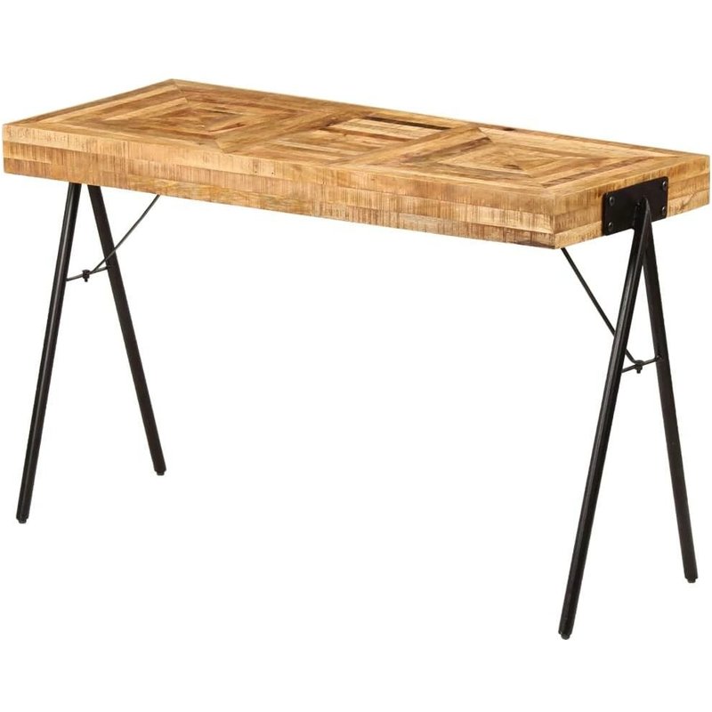Bureau Table Meuble Travail Informatique Table À Écrire Bois De Manguier Massif 118 Cm Helloshop26 0502085