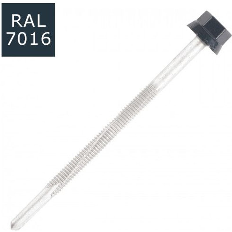 100 Vis pour bacs acier D. 6 mm L. 120 mm ZAMATOP-P TH12 pour l'IPN - RAL 7016