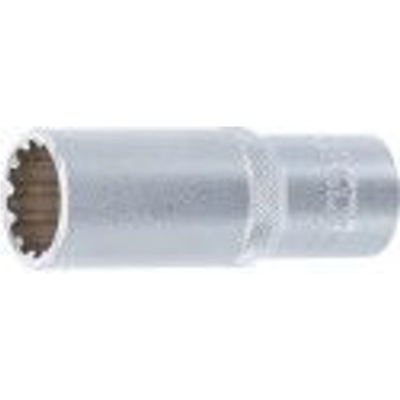Douille longue profil multiple gear lock carr? 12.5 mm 1/2" taille 19 mm BGS TECHNIC