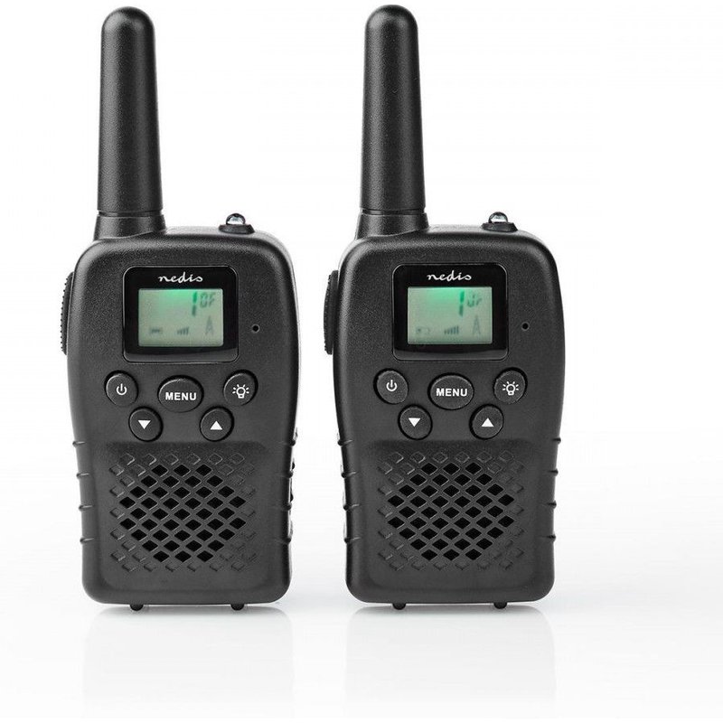 Talkie-Walkie Portée de 10 km 8 Canaux VOX Piles rechargeables 2 Appareils Noir