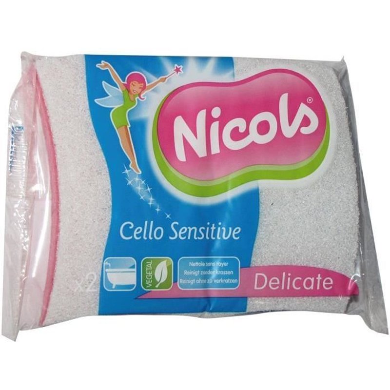 Lot de 2 tampons abrasifs sans éponge - blanc